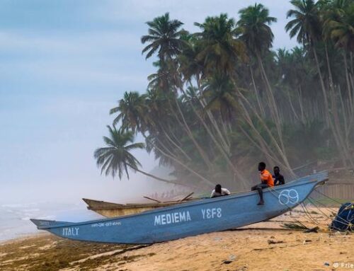 Climate change drowning West African coastline