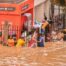 Flooded street in Accra after heavy rains
